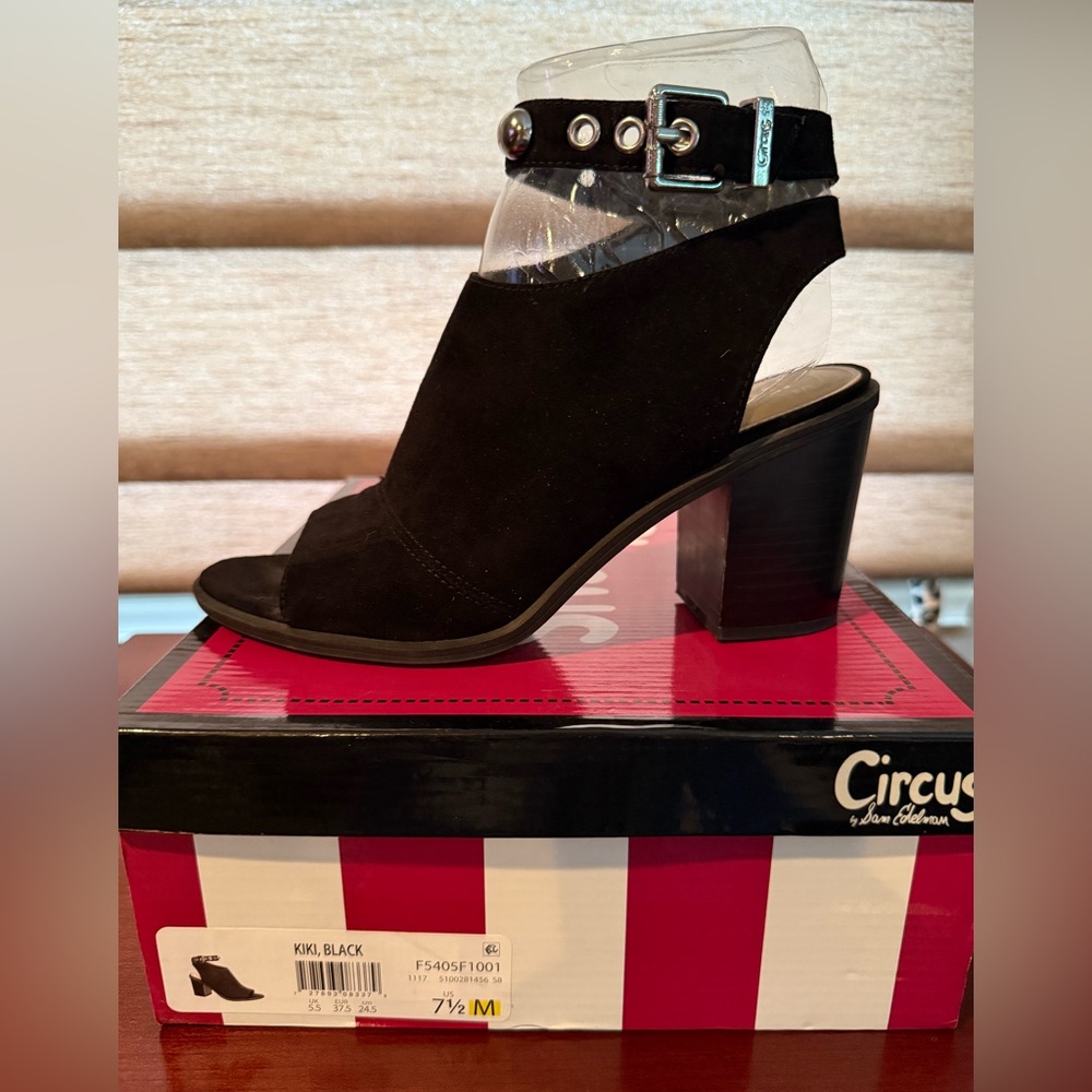 Circus by Sam Edelman Black Open Toe Heeled Boots